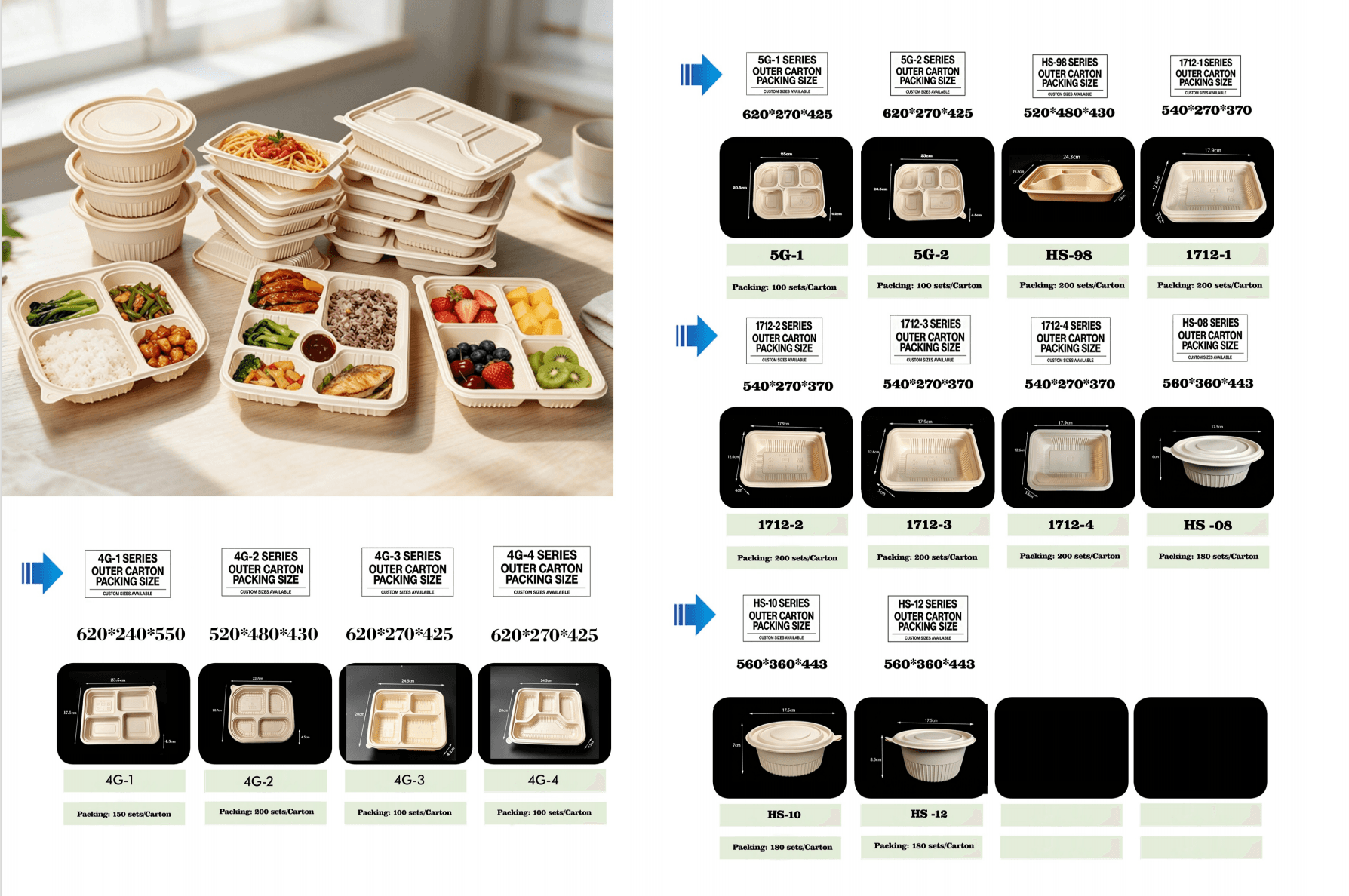 Compostable multi-compartment meal box made from corn starch
