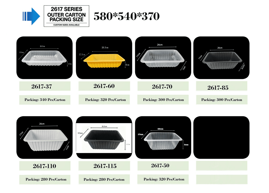 Rectangle food trays for supermarket fresh section